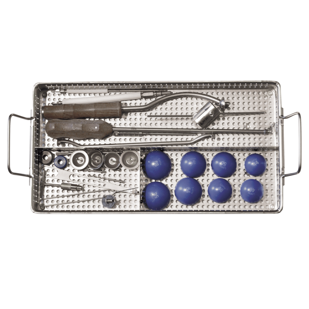 Das Bild zeigt ein Instrumentarium von Testköpfen für CCB Pfannen